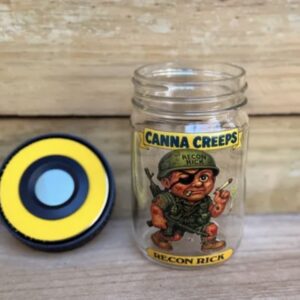 Glass jar with Canna Creeps Recon Rick
